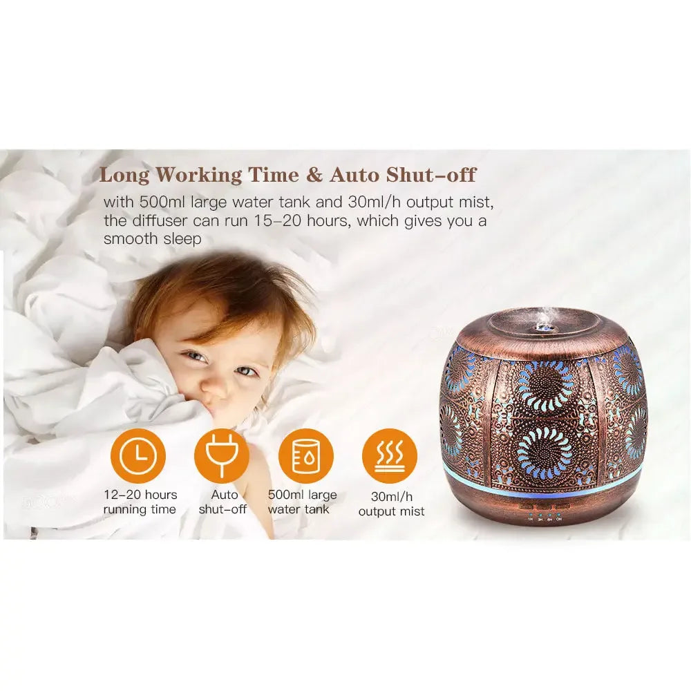 Retro home aroma diffuser, elegantly combines vintage aesthetics with modern functionality, effortlessly infusing your living space with soothing scents - CRYSTALOIL