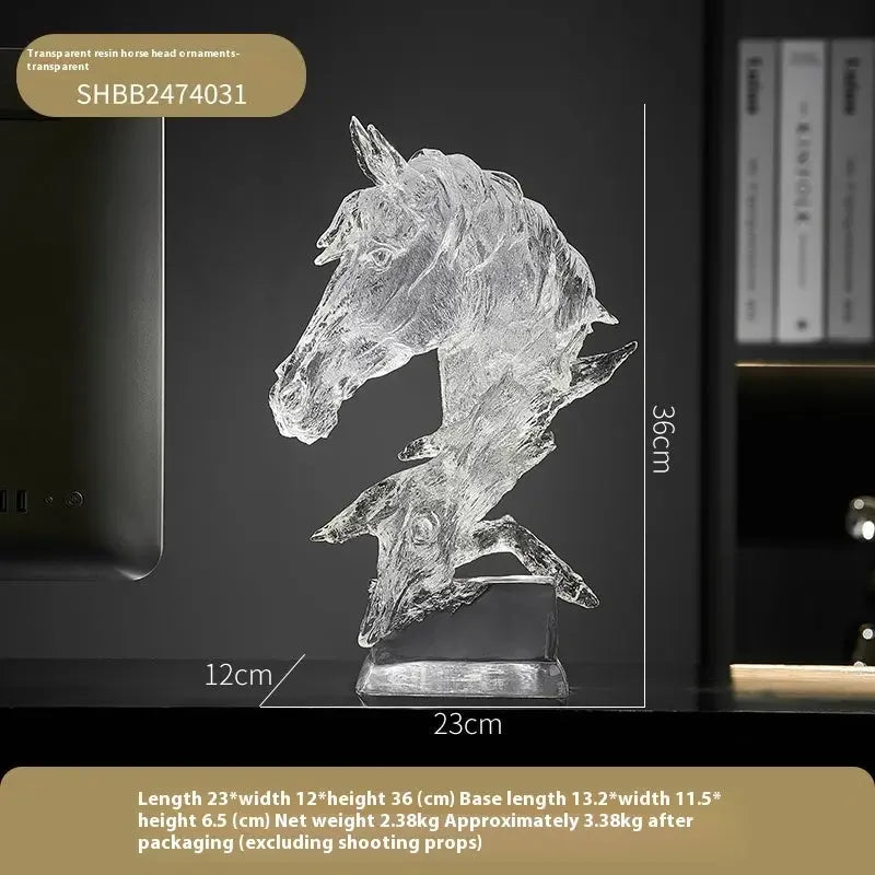Horse Head Decoration Light Luxury High-end Crystal statue Wine Cabinet Decorations - CRYSTALOIL