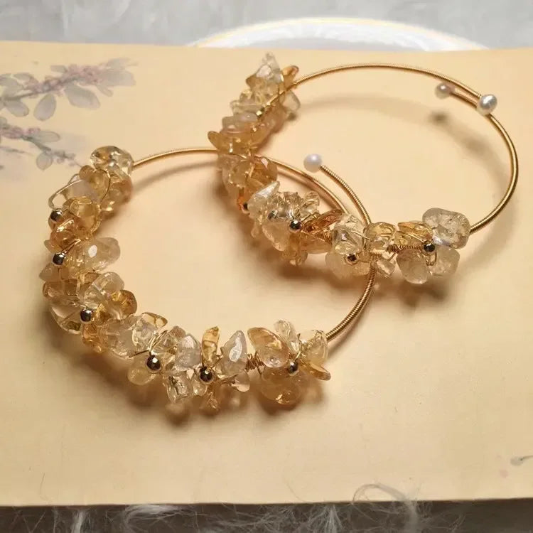 Natural Citrine Bracelet 14K Wire Winding Process - CRYSTALOIL