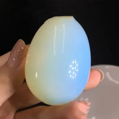Natural White Crystal Egg Original Opal Stone. - CRYSTALOIL
