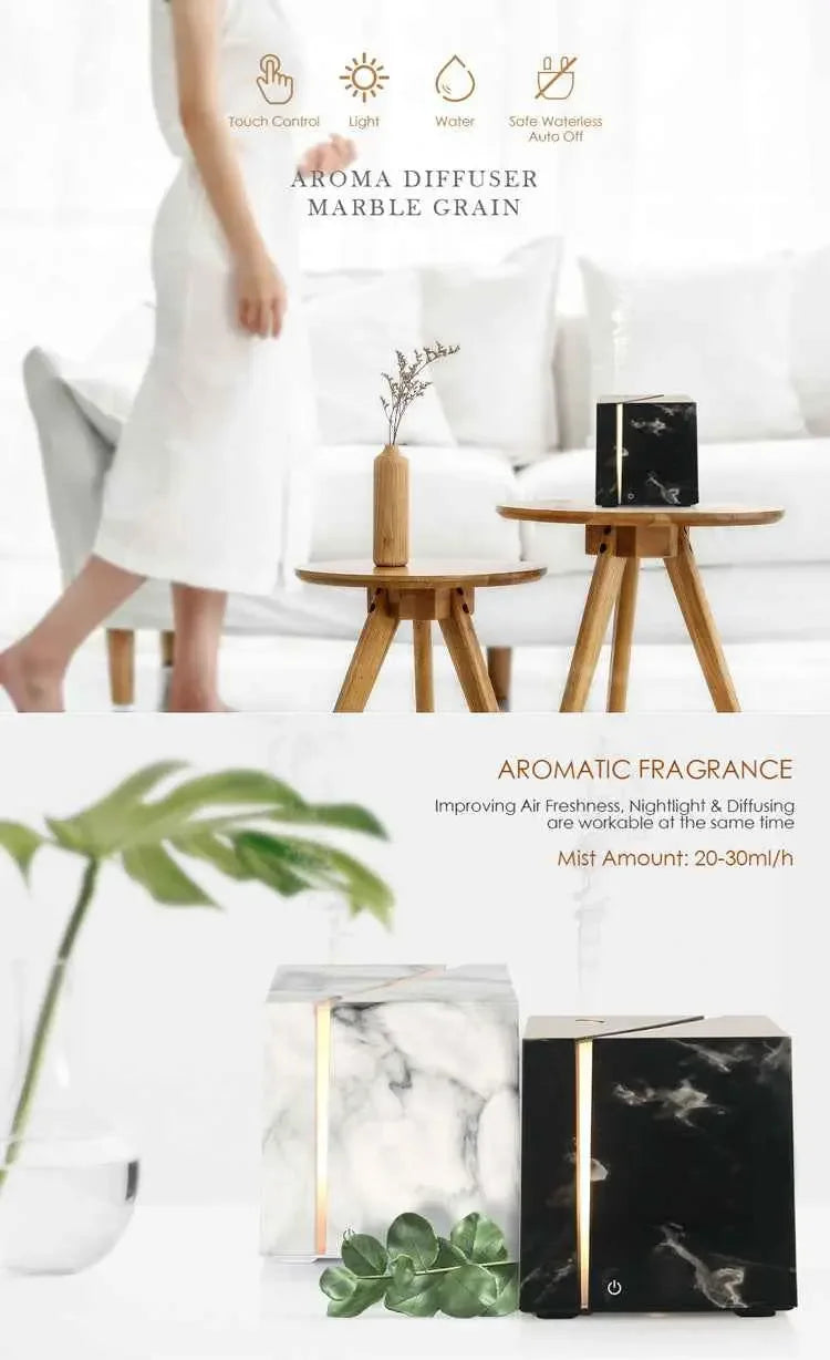 Marble pattern aromatherapy diffuser, &quot;Elevate your aromatherapy experience with our Marble Pattern Aromatherapy Diffuser, blending style and functionality seamlessly. Featuring a sophisticated marble pattern - CRYSTALOIL