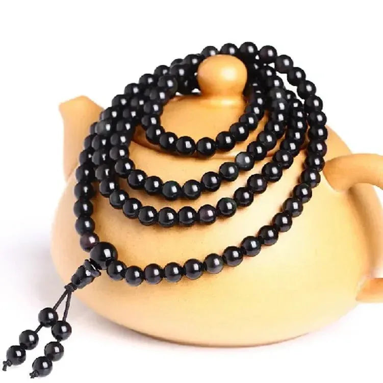 Natural crystal Obsidian rainbow Eye Beads Bracelet - CRYSTALOIL