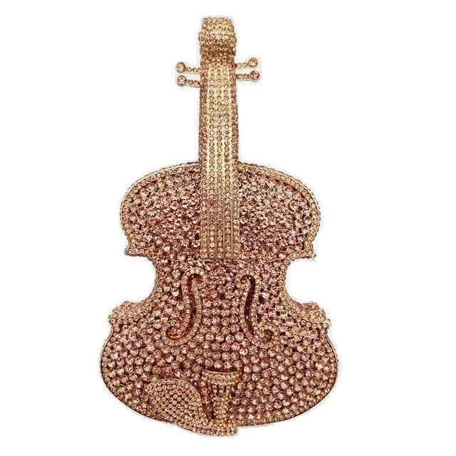 Amazing Luxury Violin Crystal Evening Bags Party Handbag, Amazing Crystal-Studded Luxury Violin Evening Bag - CRYSTALOIL