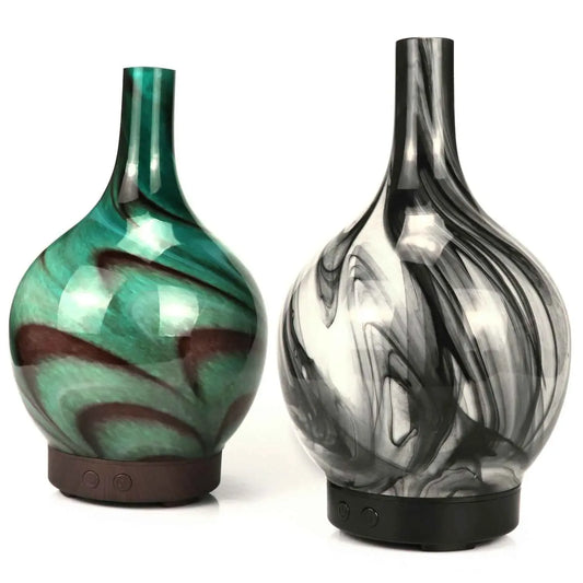 Ceramic Ultrasonic Aroma Diffuser - Enhance Your Space with Tranquil Ink Painting Design - CRYSTALOIL