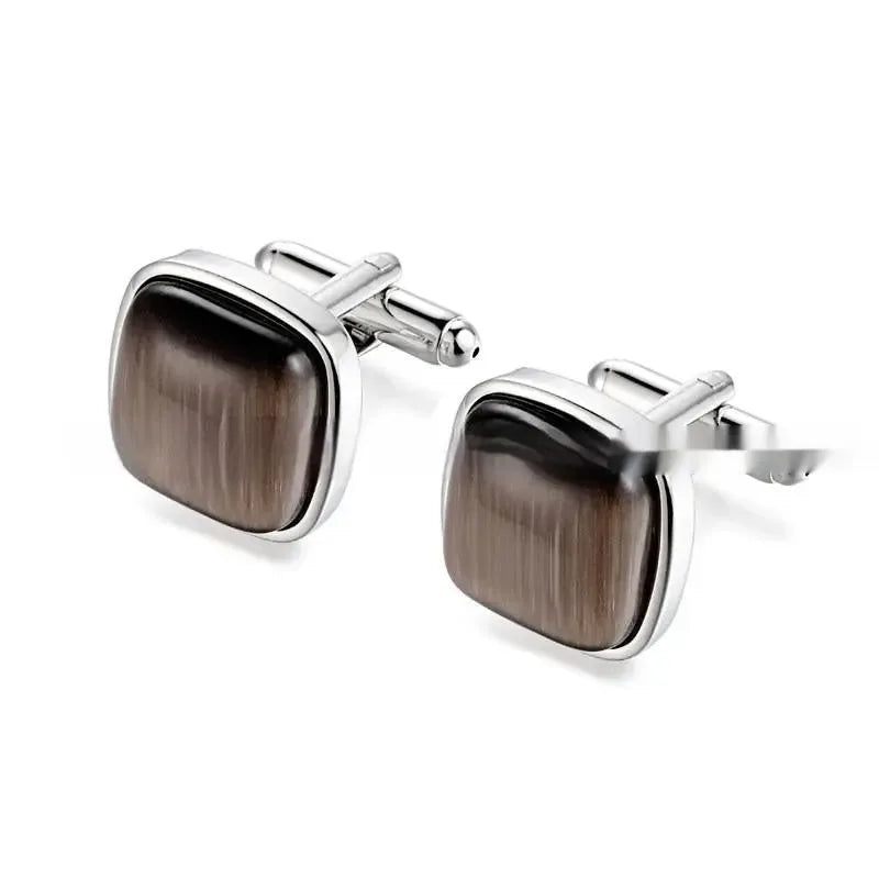 High-end Opal Cufflinks Business Shirt French Cufflink Ornament - CRYSTALOIL