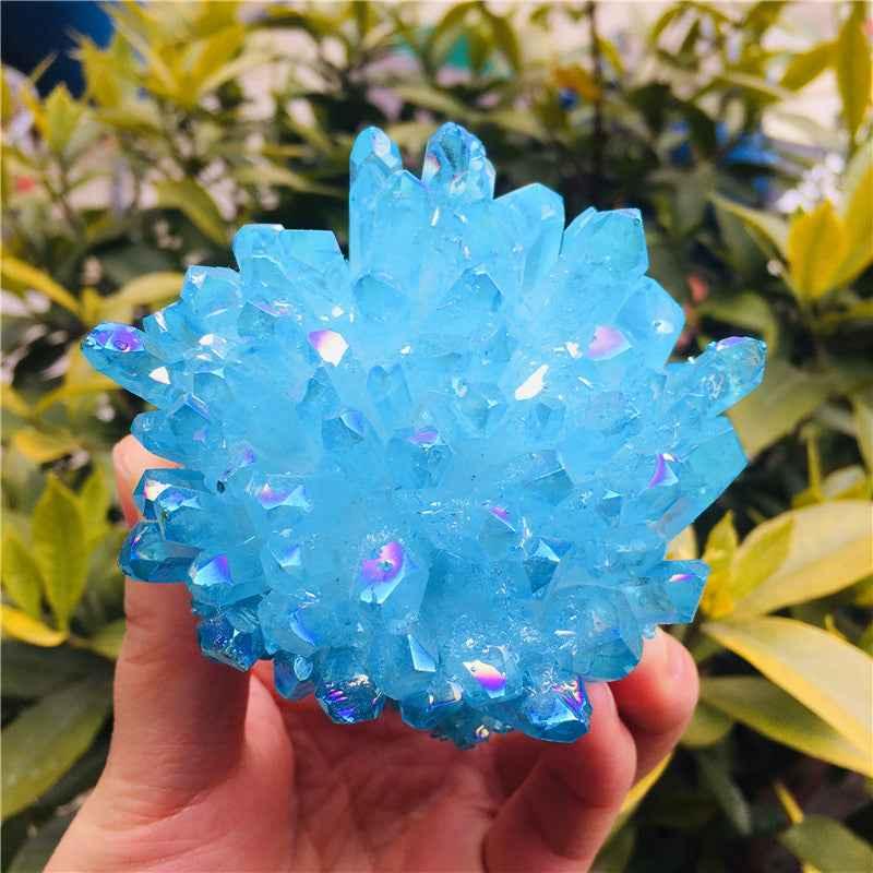 Blue Natural White Crystal Cluster - CRYSTALOIL