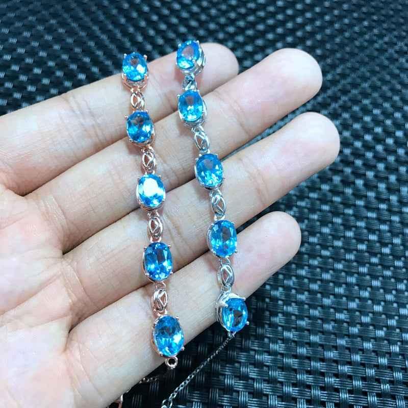 Natural Topaz Bracelet - Luxury 925 Sterling Silver Jewelry - CRYSTALOIL