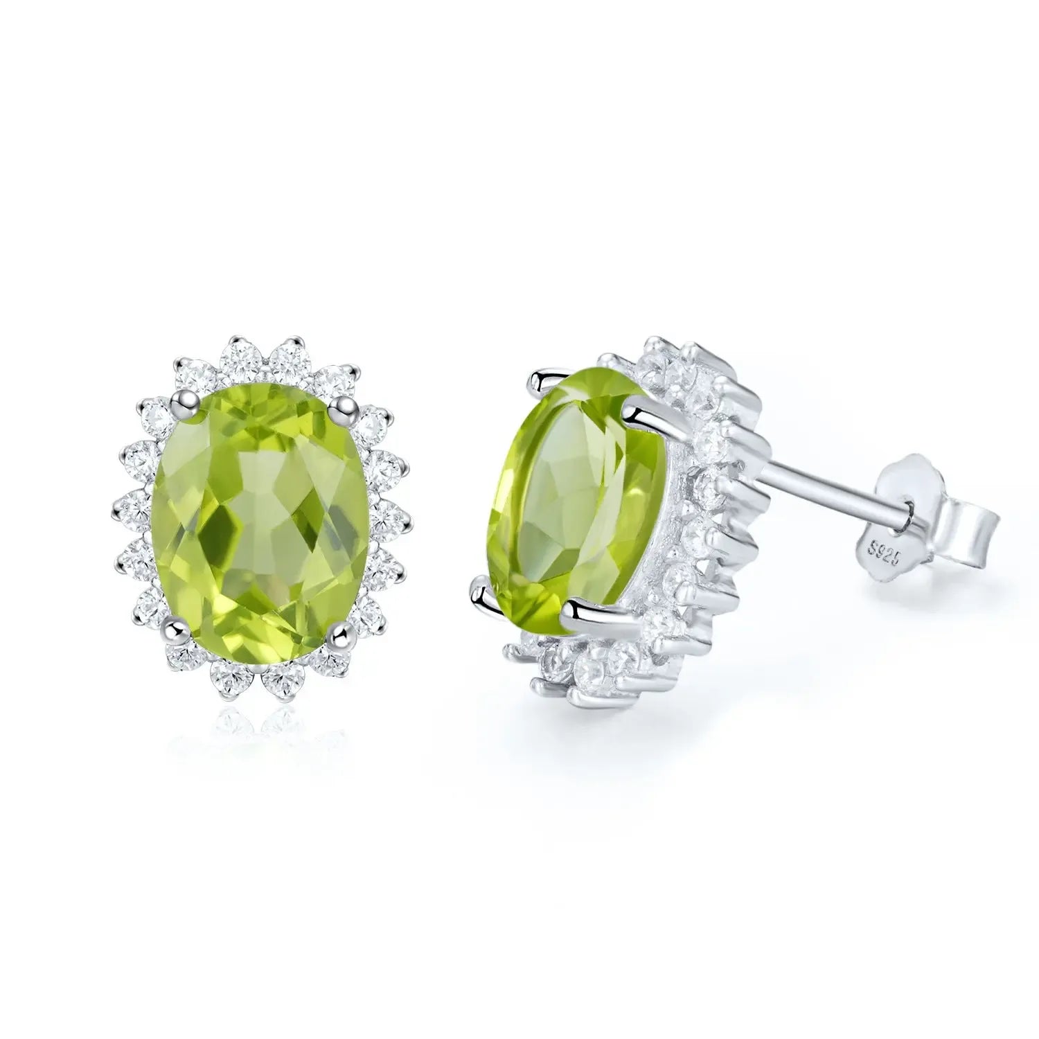S925 Silver Natural Topaz Peridot Earrings Women's Luxury Premium Jewelry - CRYSTALOIL