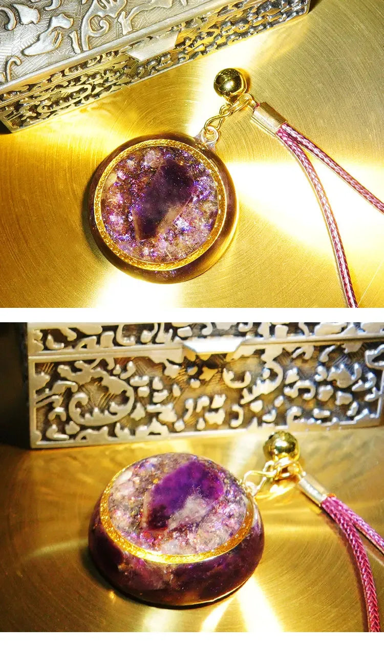 Natural Crystal Sub-graphite Meteorite Reiki Backbone Pendant Sweater Chain Car Hanging - CRYSTALOIL