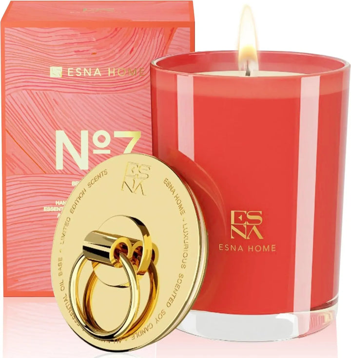 ESNA HOME Lavender Soy Candle – 8.8oz, Long-Lasting Aromatherapy - CRYSTALOIL