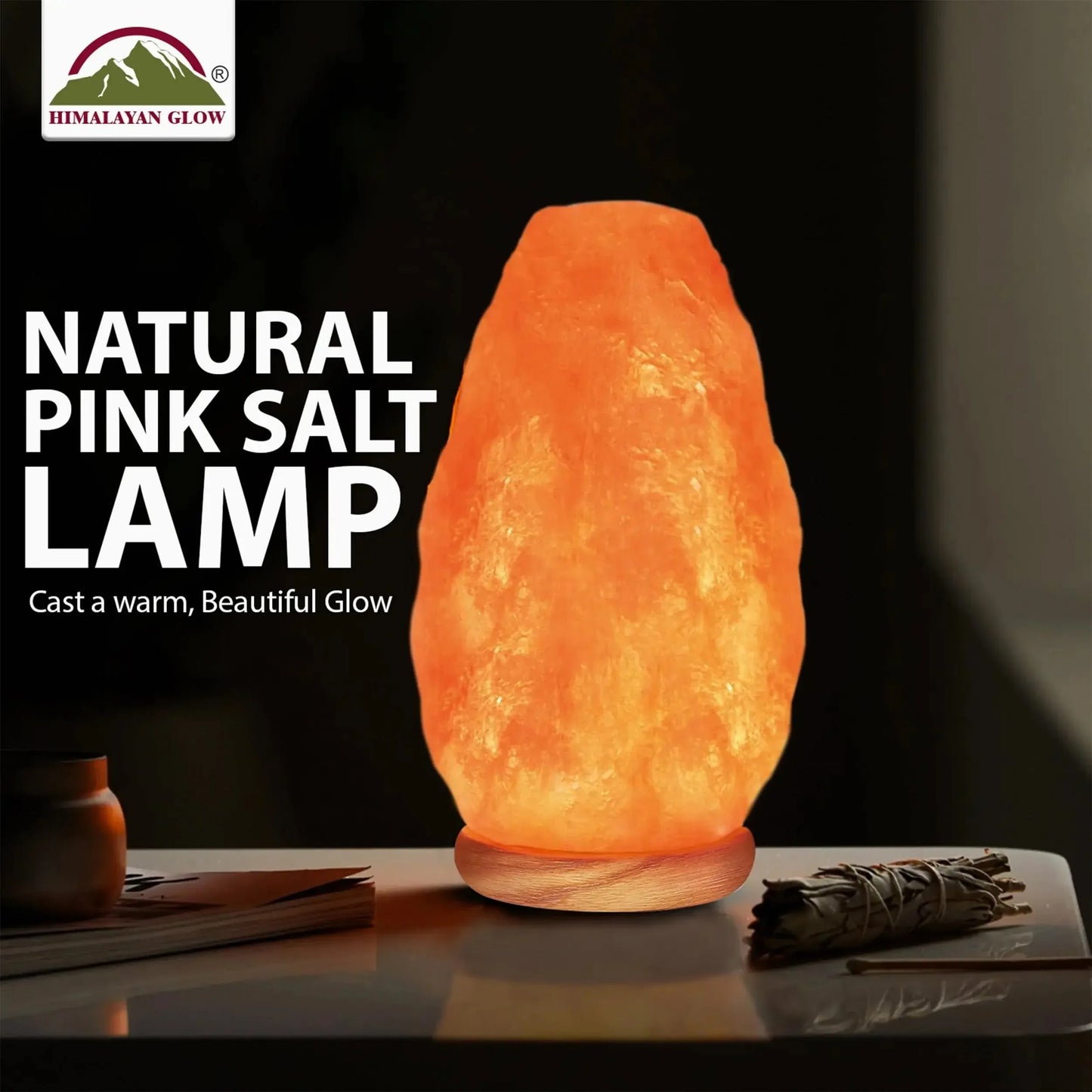 Himalayan Glow Salt Lamp with Dimmer Switch 5-7 lbs - CRYSTALOIL