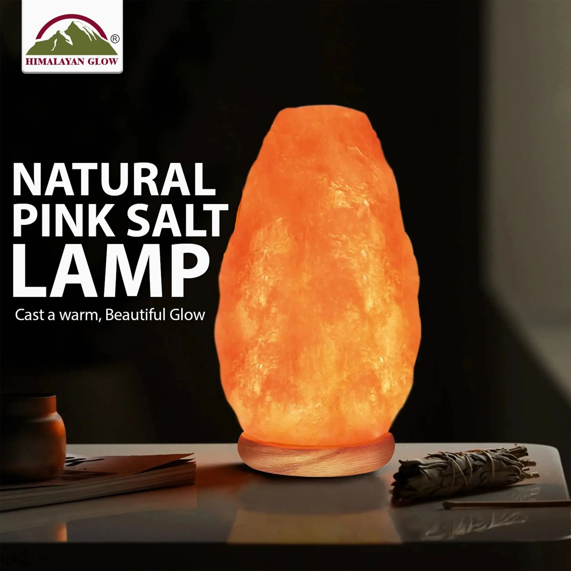 Himalayan Glow Salt Lamp with Dimmer Switch 5-7 lbs - CRYSTALOIL