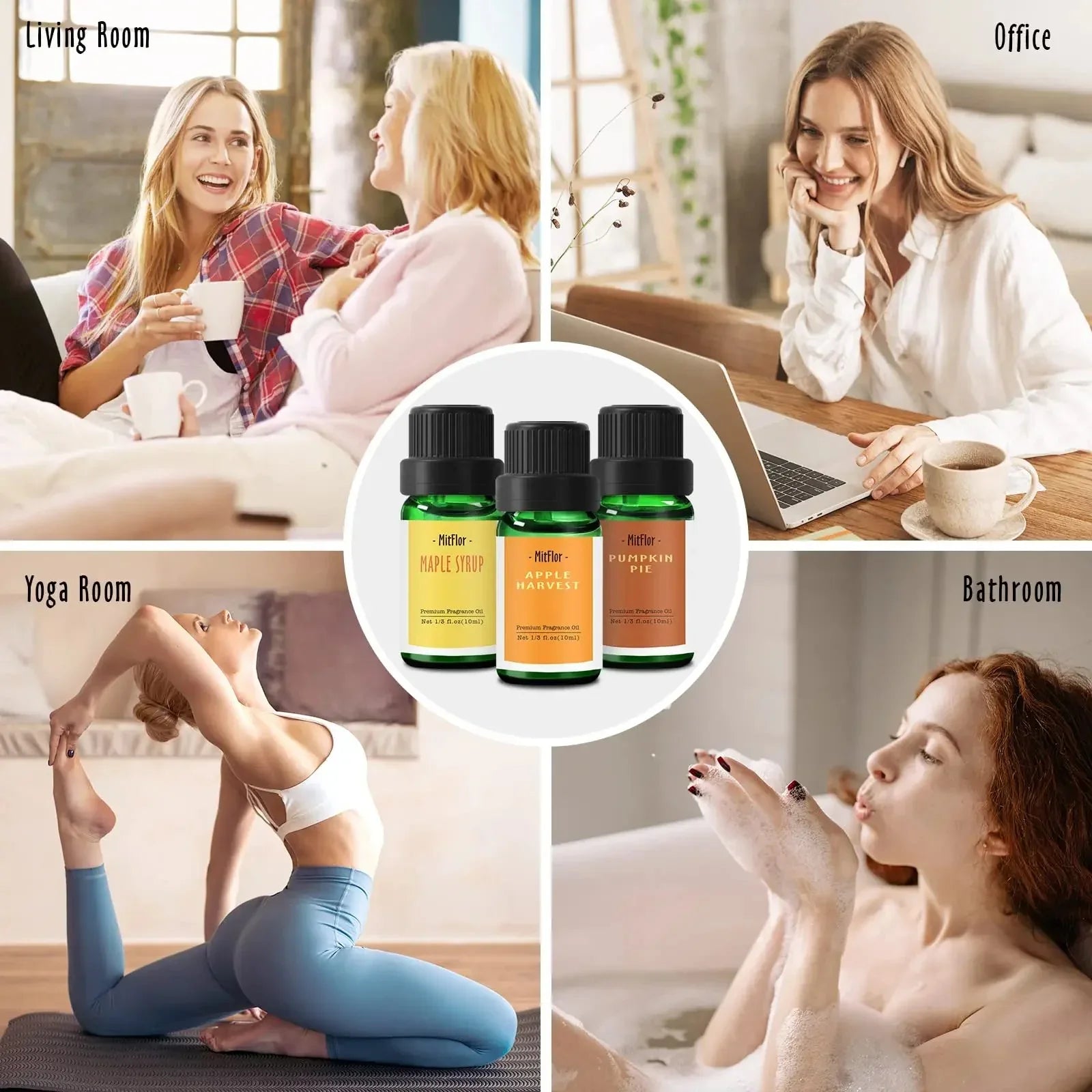 6 Fall Scents for Diffusers, Candles & Soaps (10ml Each) - CRYSTALOIL