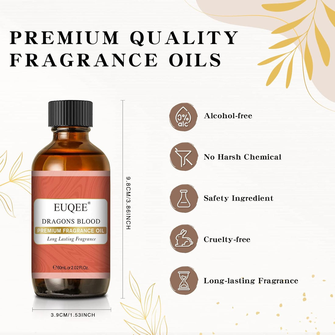 EUQEE Dragons Blood Fragrance Oil – 60ml Dropper Bottle