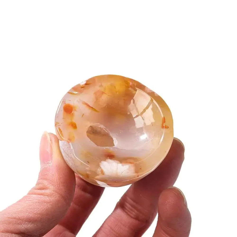 Natural Crystal Cherry Blossom Agate Decoration Bowl - CRYSTALOIL