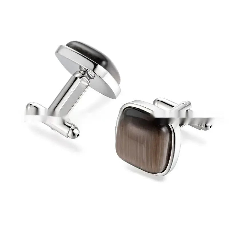 High-end Opal Cufflinks Business Shirt French Cufflink Ornament - CRYSTALOIL