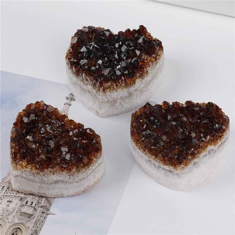 Natural Topaz QUARTZ Cluster Crystal Heart-shaped Crafts - CRYSTALOIL