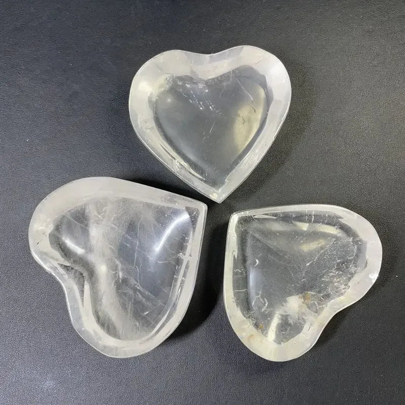 Natural White Crystal Love Bowl Rough Polished, - CRYSTALOIL