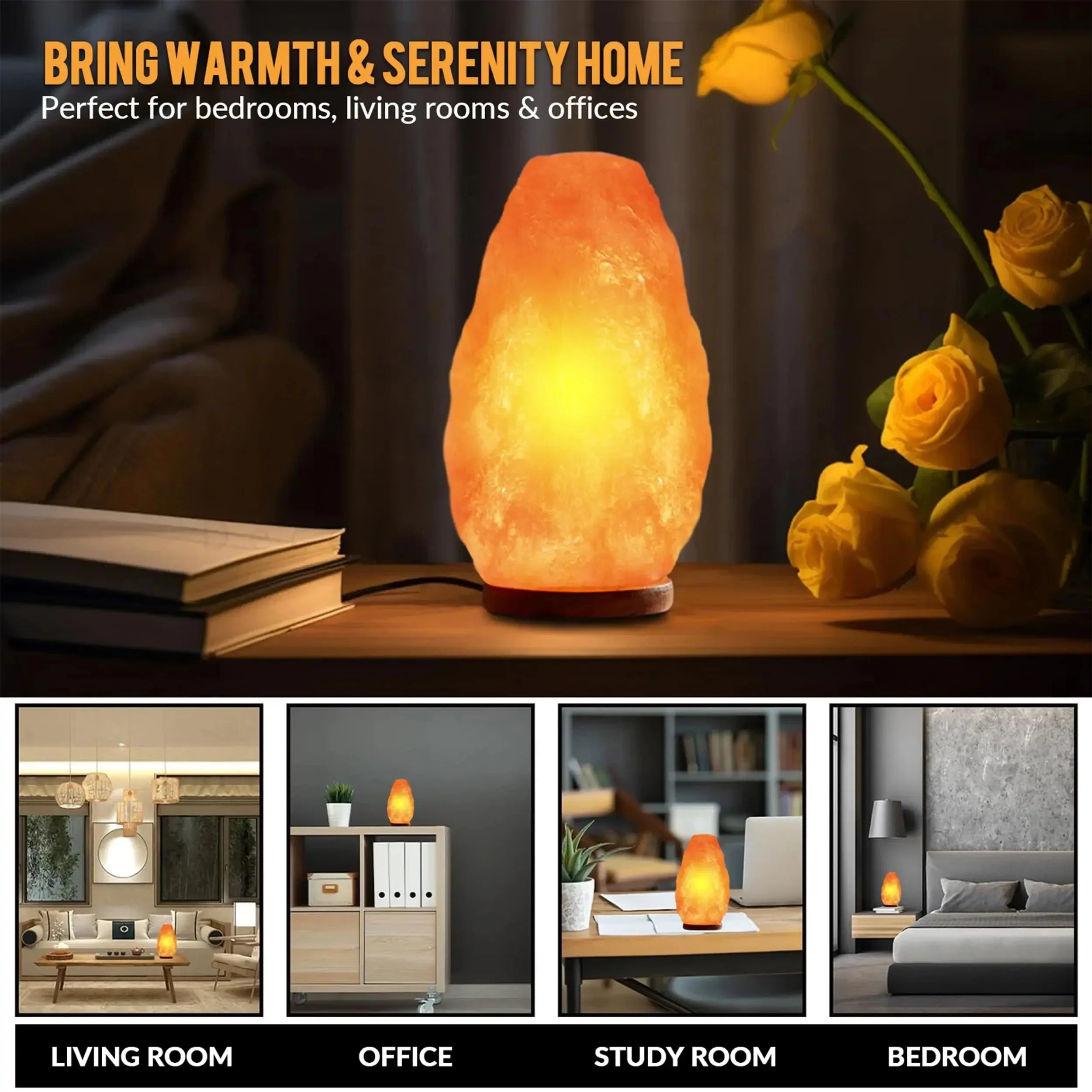 Himalayan Glow Salt Lamp with Dimmer Switch 5-7 lbs - CRYSTALOIL