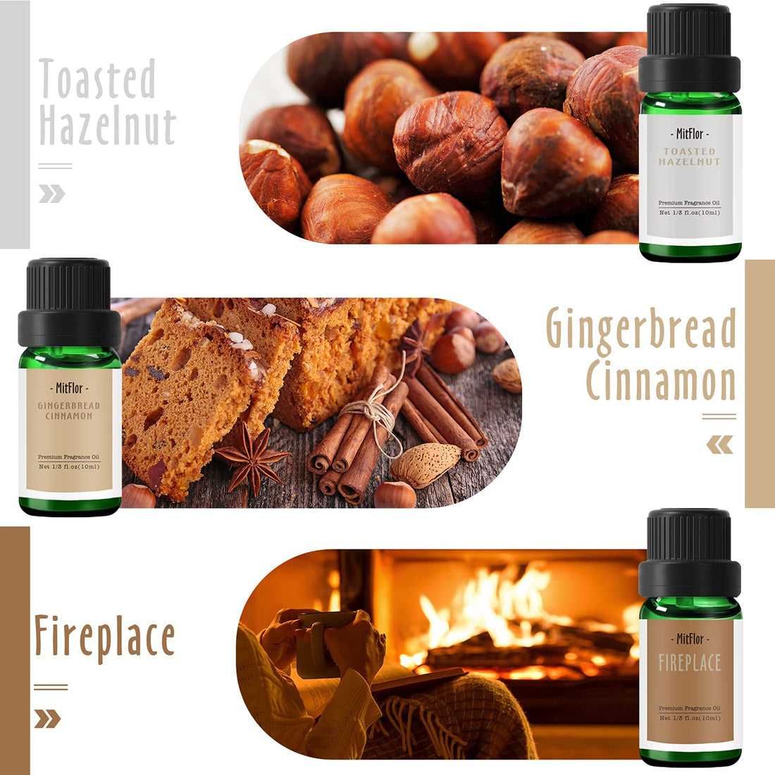 6 Fall Scents for Diffusers, Candles & Soaps (10ml Each)