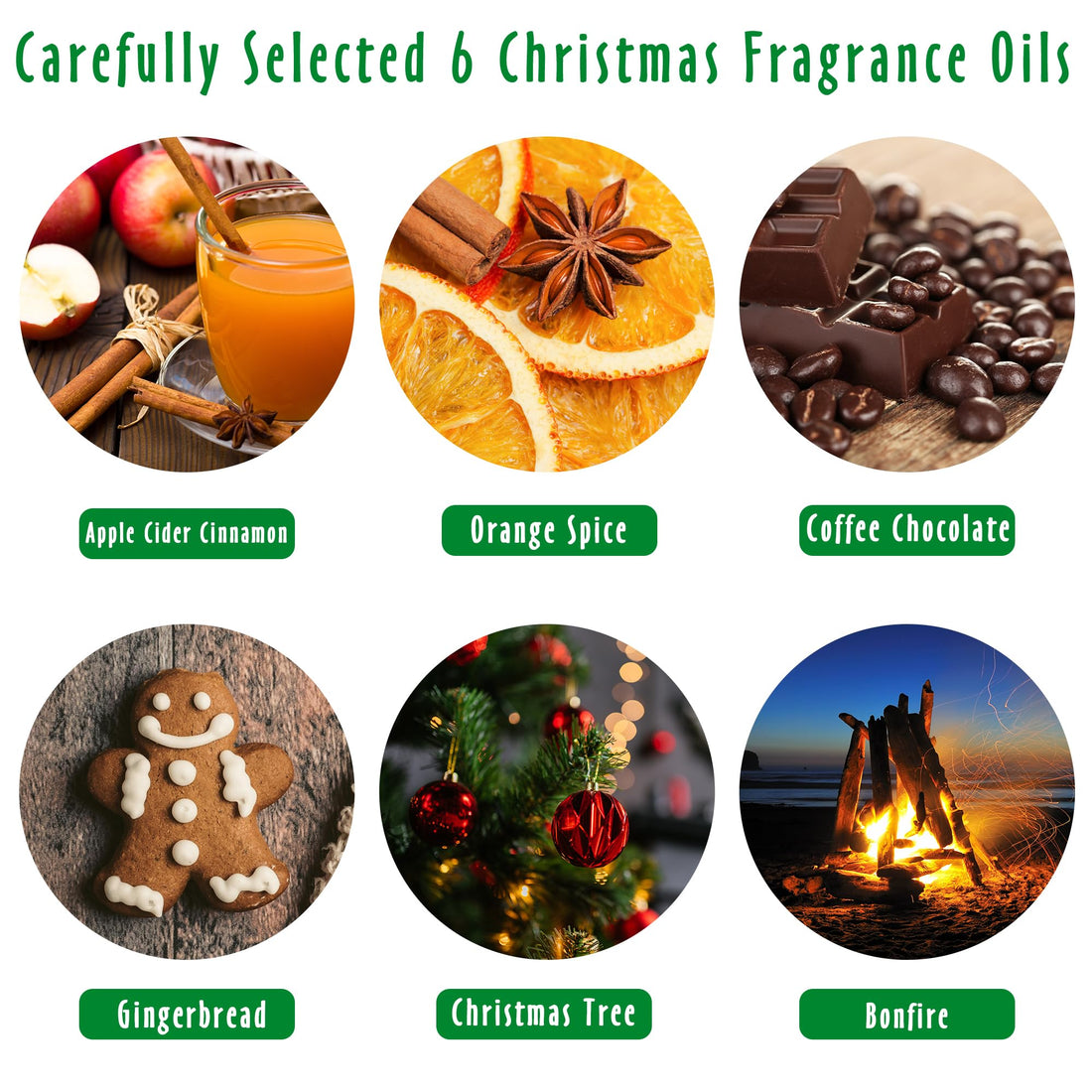 6 Fall Scents for Diffusers, Candles & Soaps (10ml Each)