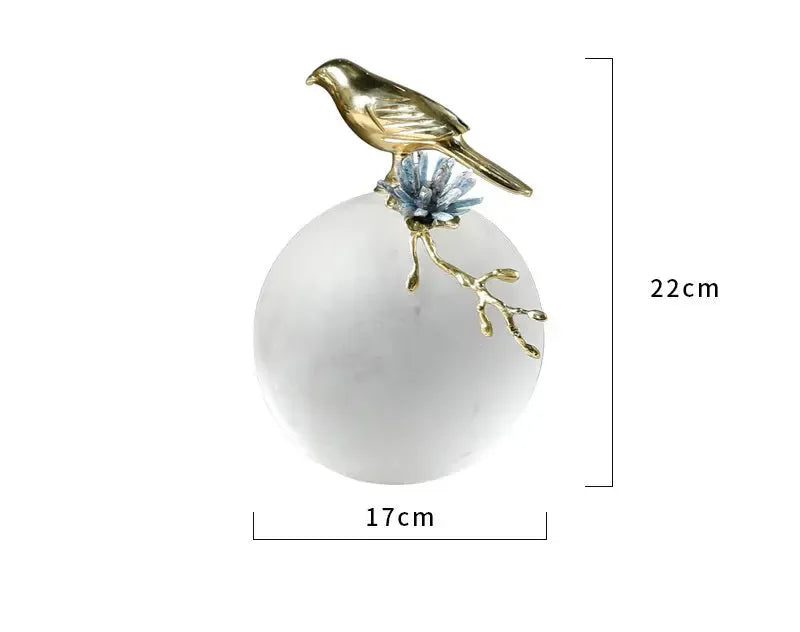 Luxury Bird With Blue Natural Soft Frosted Crystal Stone decor - CRYSTALOIL