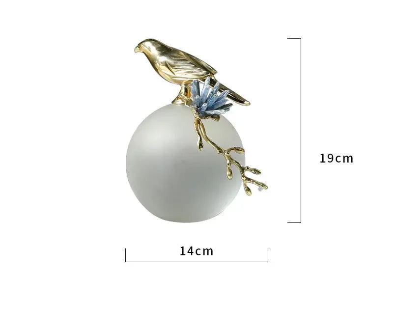 Luxury Bird With Blue Natural Soft Frosted Crystal Stone decor - CRYSTALOIL