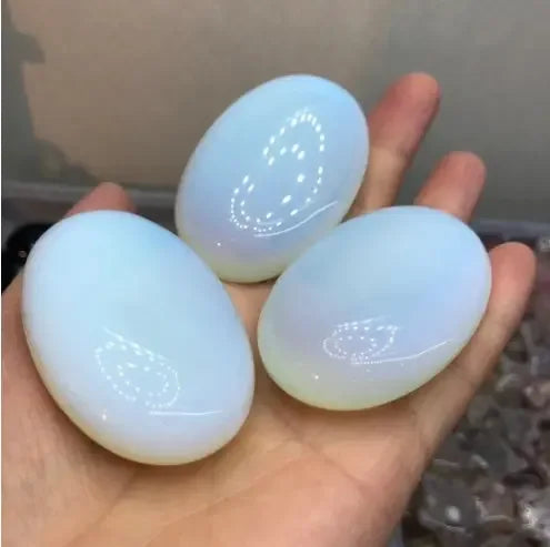 Natural White Crystal Egg Original Opal Stone. - CRYSTALOIL