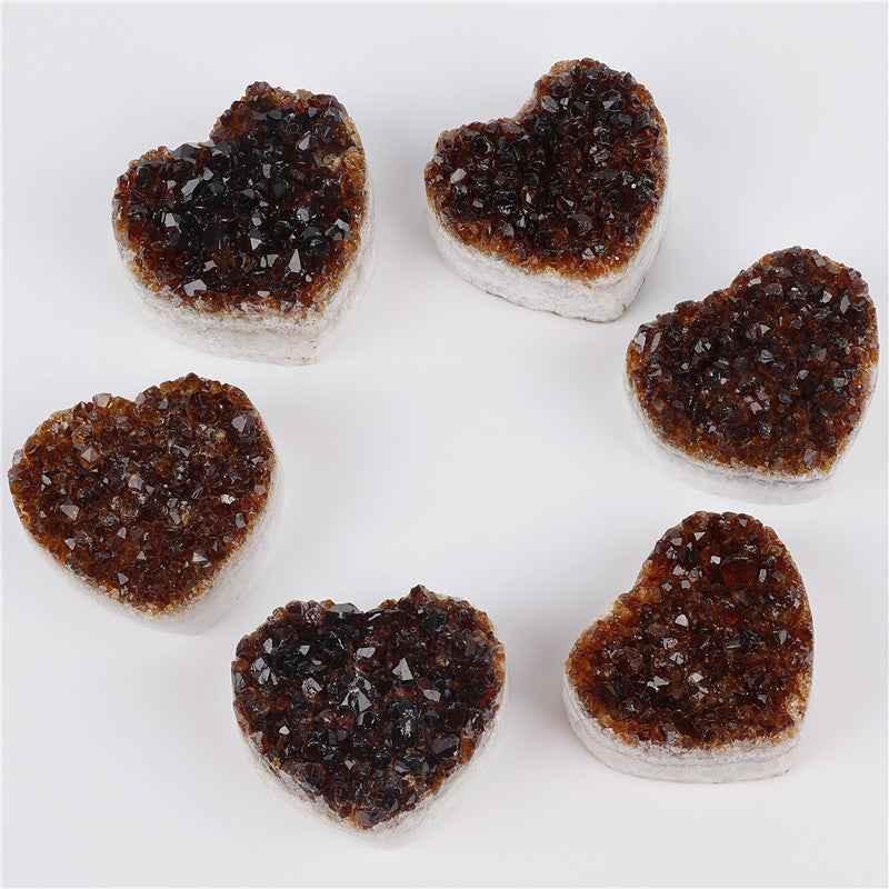 Natural Topaz QUARTZ Cluster Crystal Heart-shaped Crafts - CRYSTALOIL
