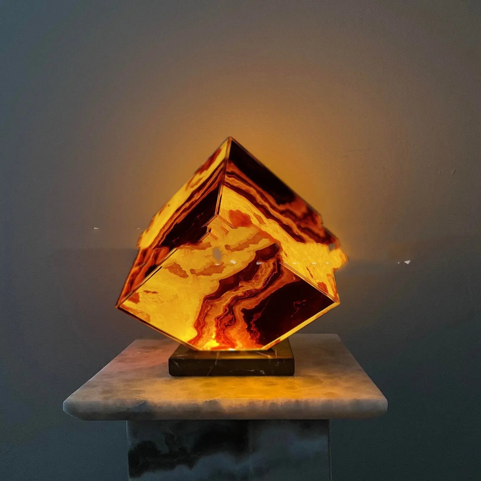 Agate Marble Volcano Lamp - CRYSTALOIL