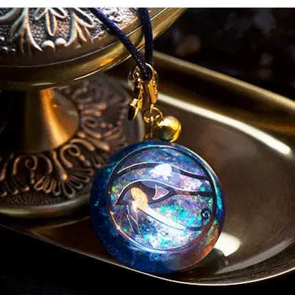 Original Mandala Meditation Necklace Meditation Pendant Blue Crystal - CRYSTALOIL