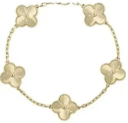 Gold black agate ten-flower necklace double-sided four-leaf clover clavicle chain Vatican luxury brand - CRYSTALOIL