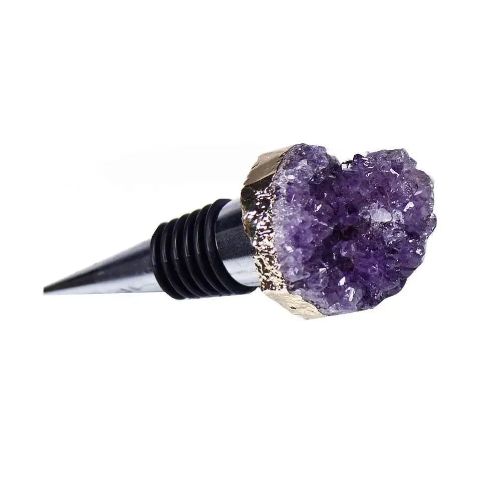 Natural Amethyst Crystal Wine Stopper - Elegant Wine Accessory for Gifts and Home Decor - CRYSTALOIL