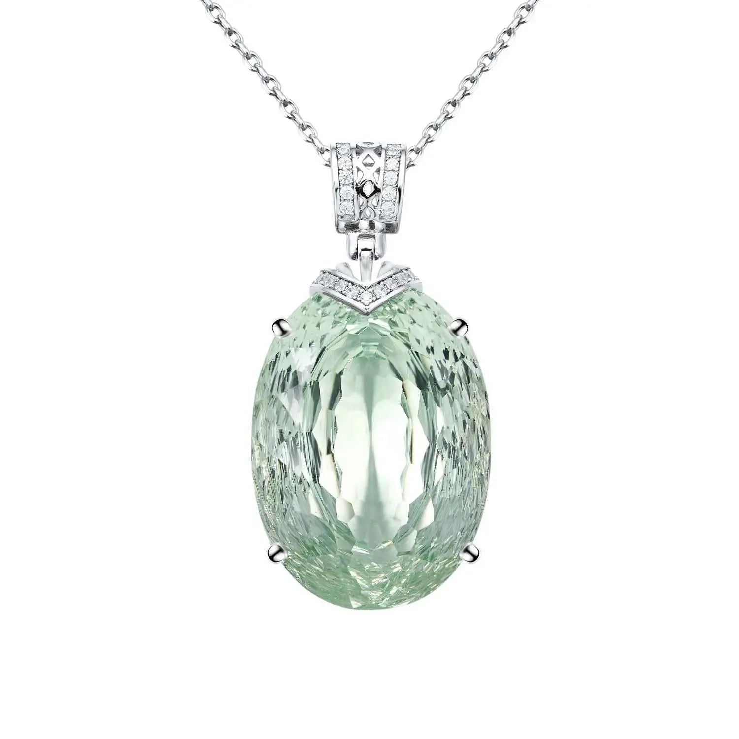 Fashionable, Light And Luxurious Natural Gem Necklace Pendant, Advanced S925 Sterling Silver - CRYSTALOIL