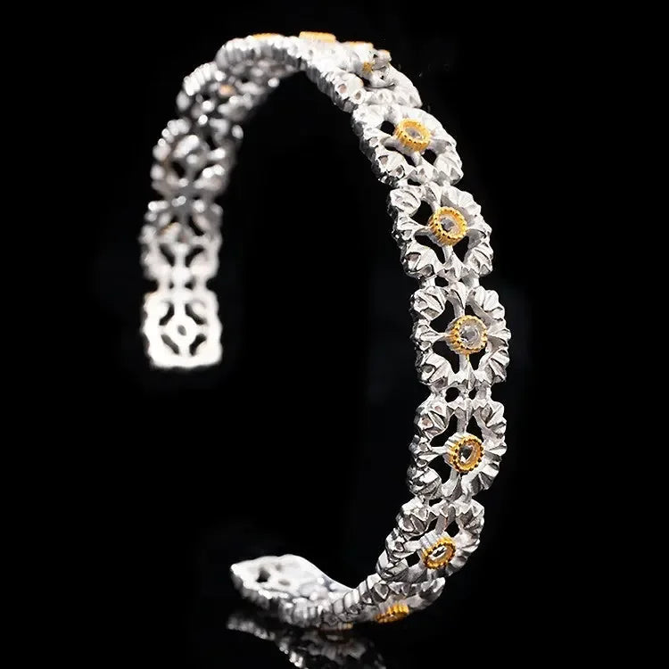 S925 Silver Natural Topaz Bracelet - CRYSTALOIL