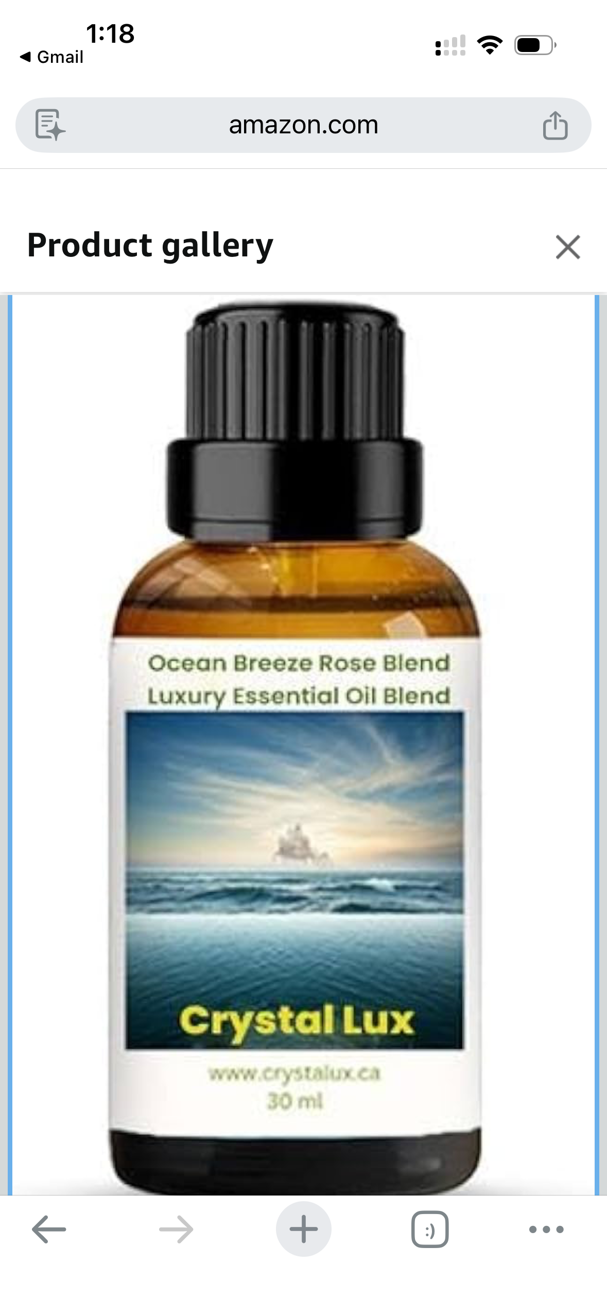 Box of 4 bottles Ocean breeze invigorating blend Rose Sandalwood Essential Oil Blend
