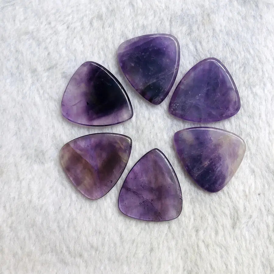Round Tip Guitar Pick Made of Genuine Amethyst Stone Crystal Bead,Figher Guitar Pick 1pcs - CRYSTALOIL
