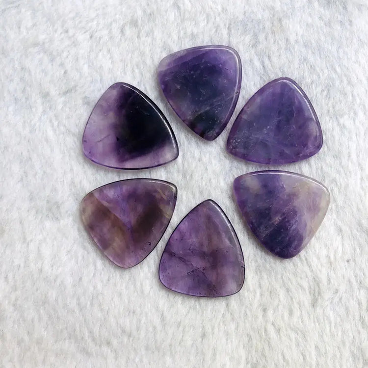 Round Tip Guitar Pick Made of Genuine Amethyst Stone Crystal Bead,Figher Guitar Pick 1pcs - CRYSTALOIL