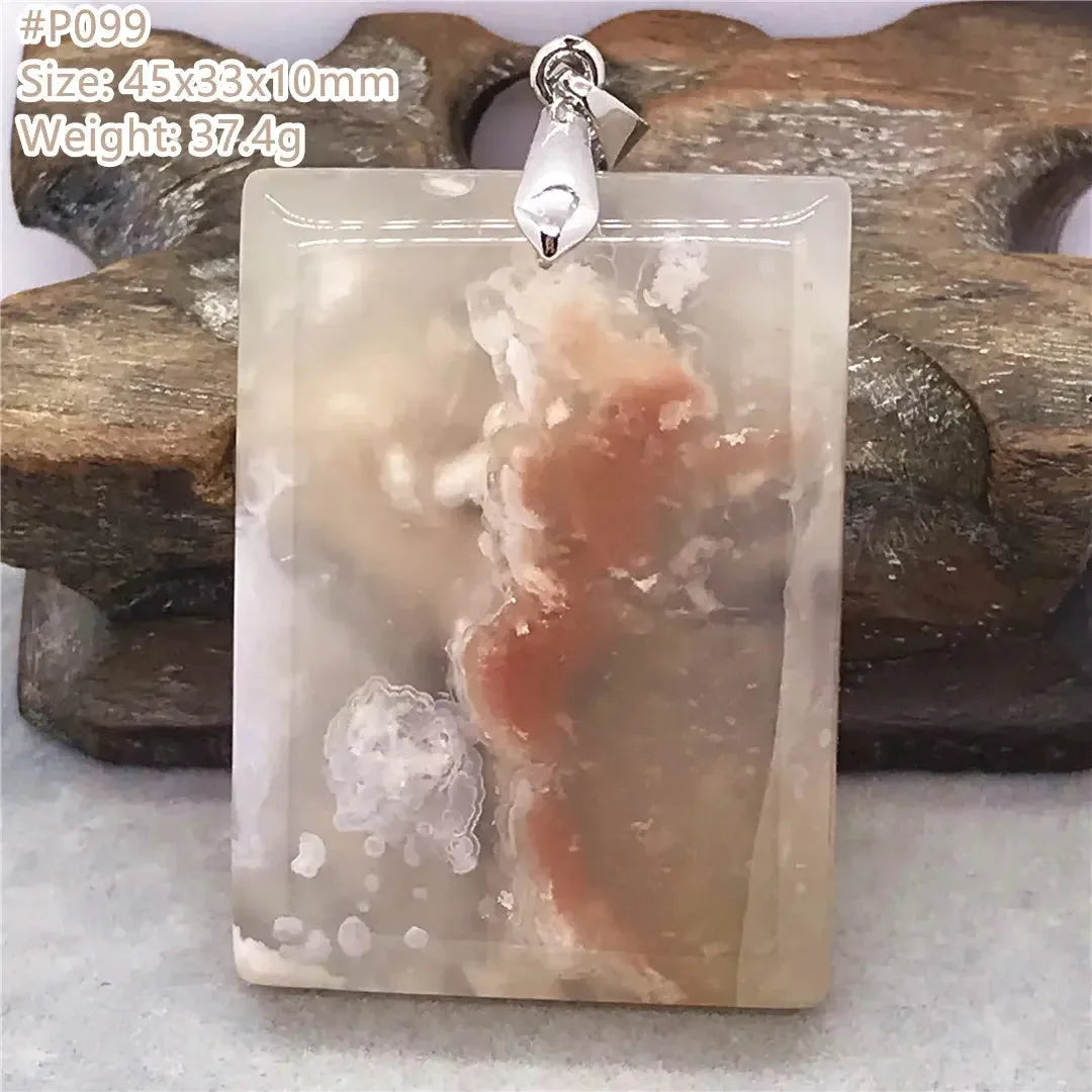 Natural Cherry Agate Crystal Pendant Jewelry For Women Lady Men Healing Love Luck Gift Water Drop Beads Silver Gemstone AAAAA - CRYSTALOIL