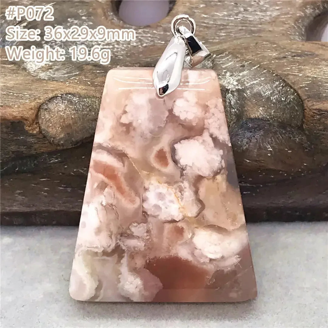 Natural Cherry Agate Crystal Pendant Jewelry For Women Lady Men Healing Love Luck Gift Water Drop Beads Silver Gemstone AAAAA - CRYSTALOIL