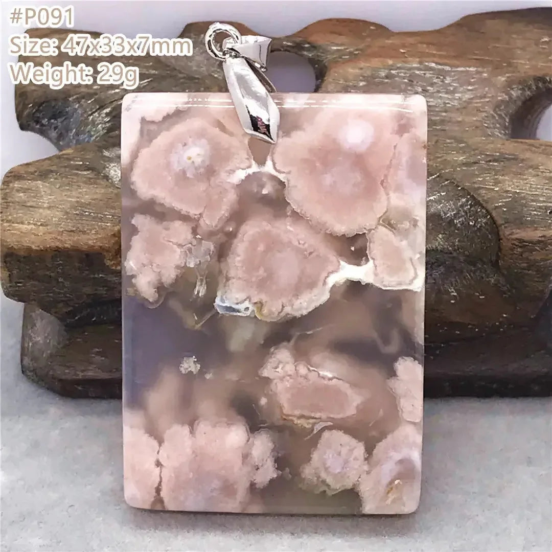 Natural Cherry Agate Crystal Pendant Jewelry For Women Lady Men Healing Love Luck Gift Water Drop Beads Silver Gemstone AAAAA - CRYSTALOIL