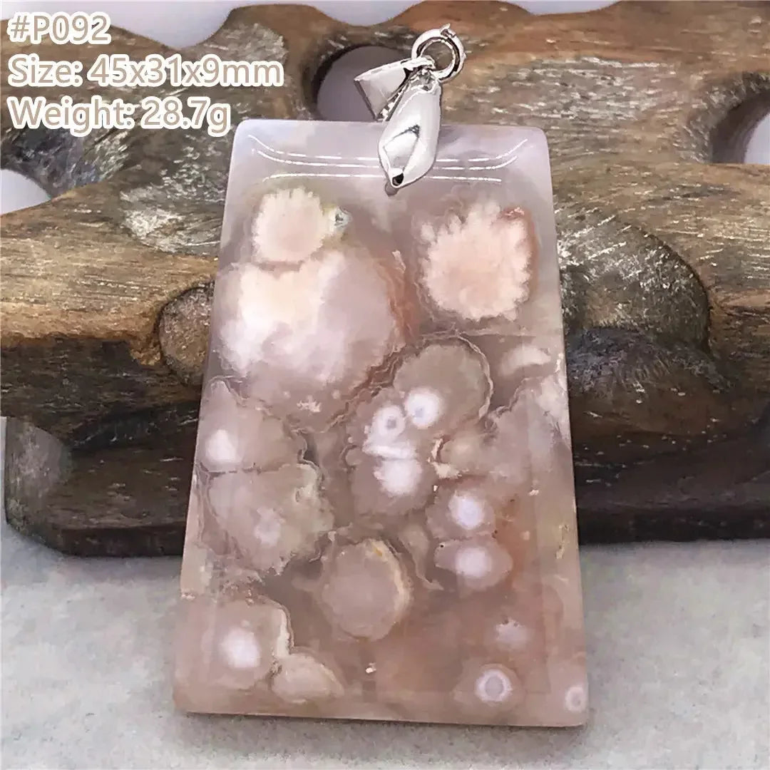 Natural Cherry Agate Crystal Pendant Jewelry For Women Lady Men Healing Love Luck Gift Water Drop Beads Silver Gemstone AAAAA - CRYSTALOIL