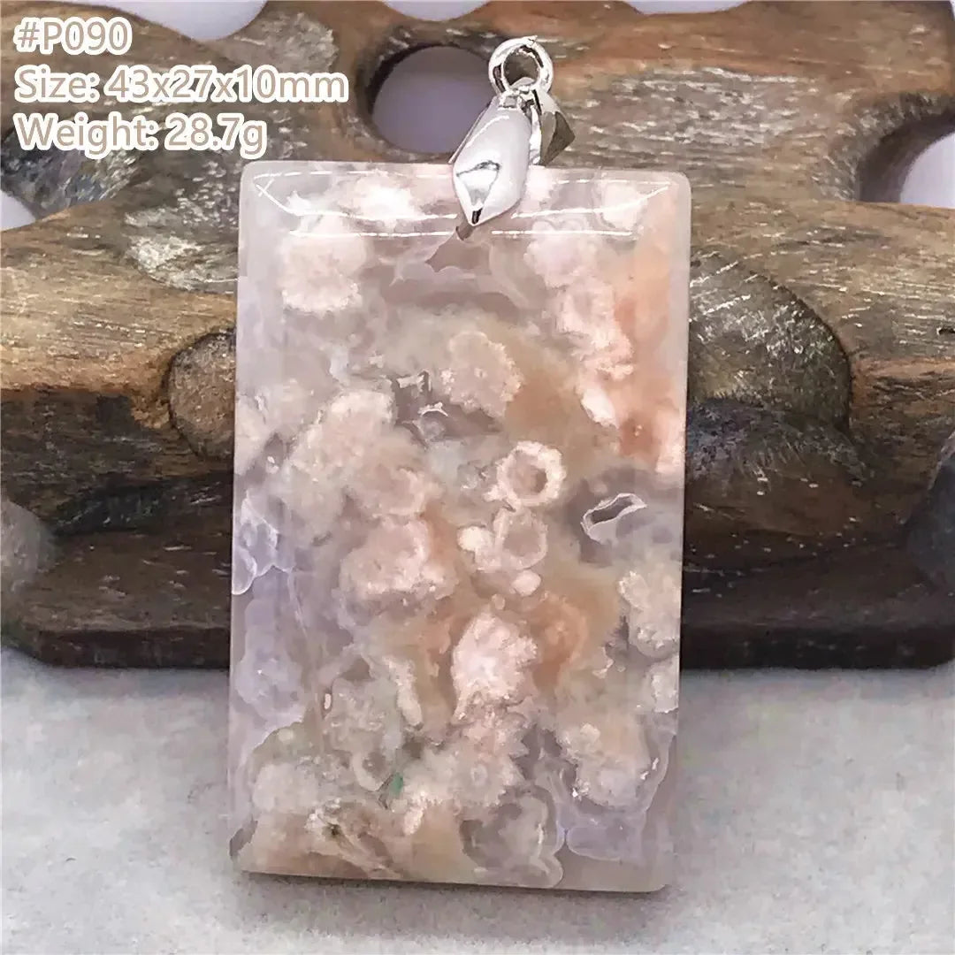 Natural Cherry Agate Crystal Pendant Jewelry For Women Lady Men Healing Love Luck Gift Water Drop Beads Silver Gemstone AAAAA - CRYSTALOIL