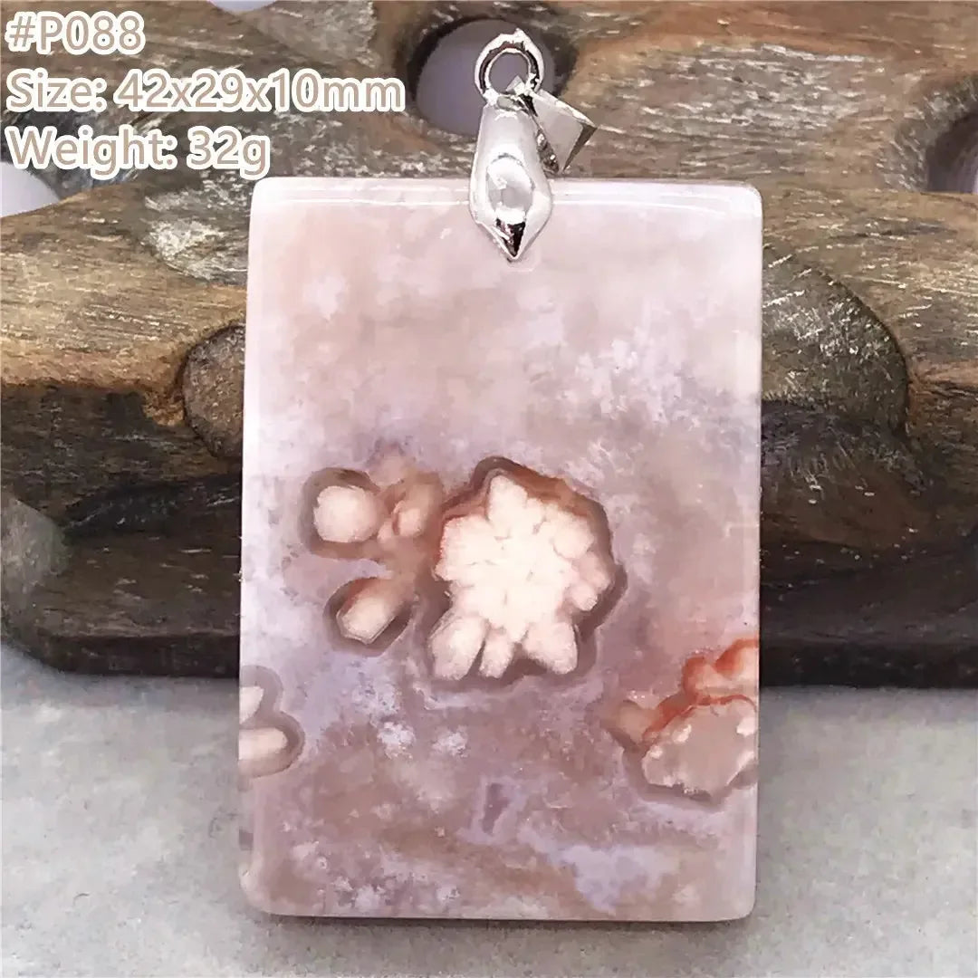 Natural Cherry Agate Crystal Pendant Jewelry For Women Lady Men Healing Love Luck Gift Water Drop Beads Silver Gemstone AAAAA - CRYSTALOIL