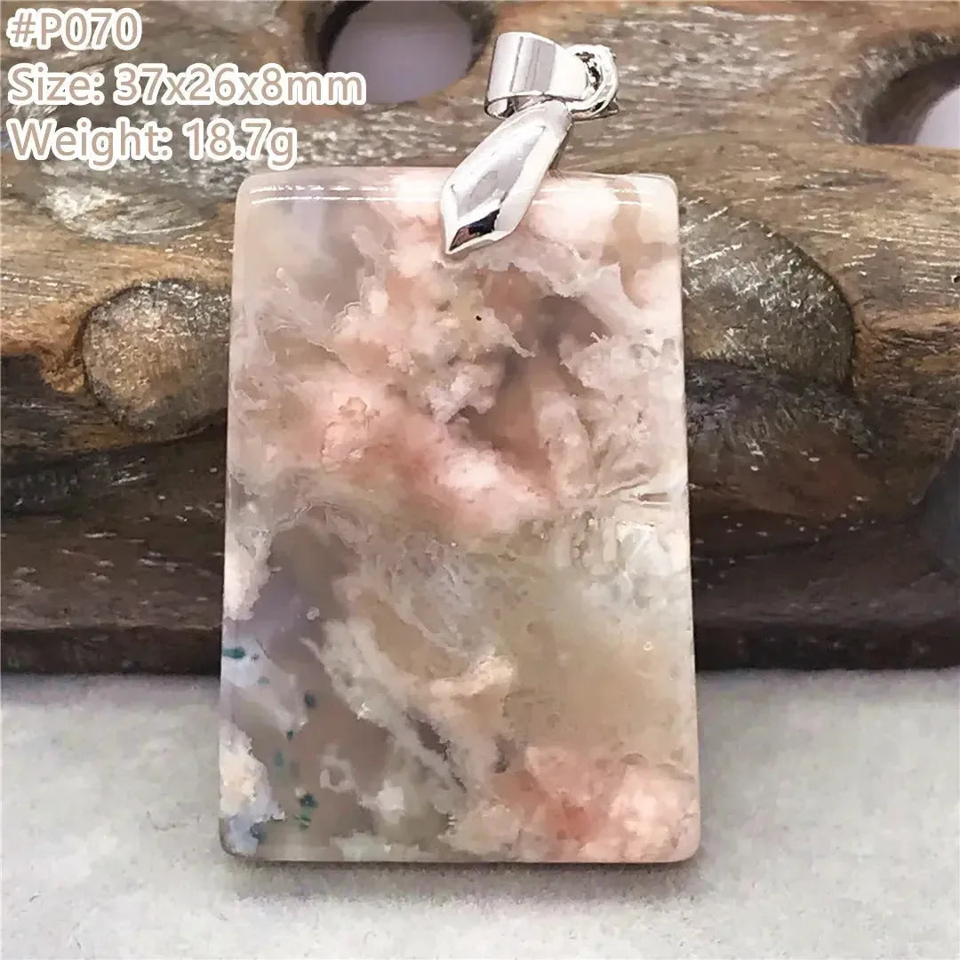 Natural Cherry Agate Crystal Pendant Jewelry For Women Lady Men Healing Love Luck Gift Water Drop Beads Silver Gemstone AAAAA - CRYSTALOIL