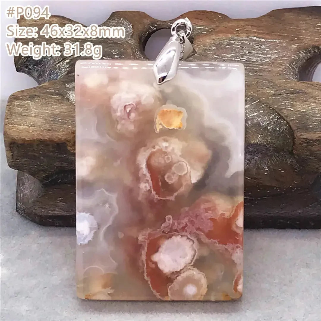 Natural Cherry Agate Crystal Pendant Jewelry For Women Lady Men Healing Love Luck Gift Water Drop Beads Silver Gemstone AAAAA - CRYSTALOIL