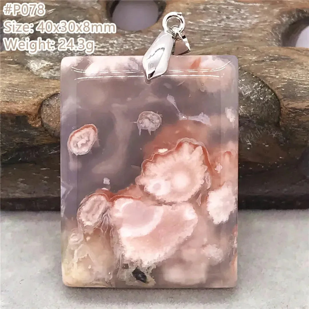 Natural Cherry Agate Crystal Pendant Jewelry For Women Lady Men Healing Love Luck Gift Water Drop Beads Silver Gemstone AAAAA - CRYSTALOIL
