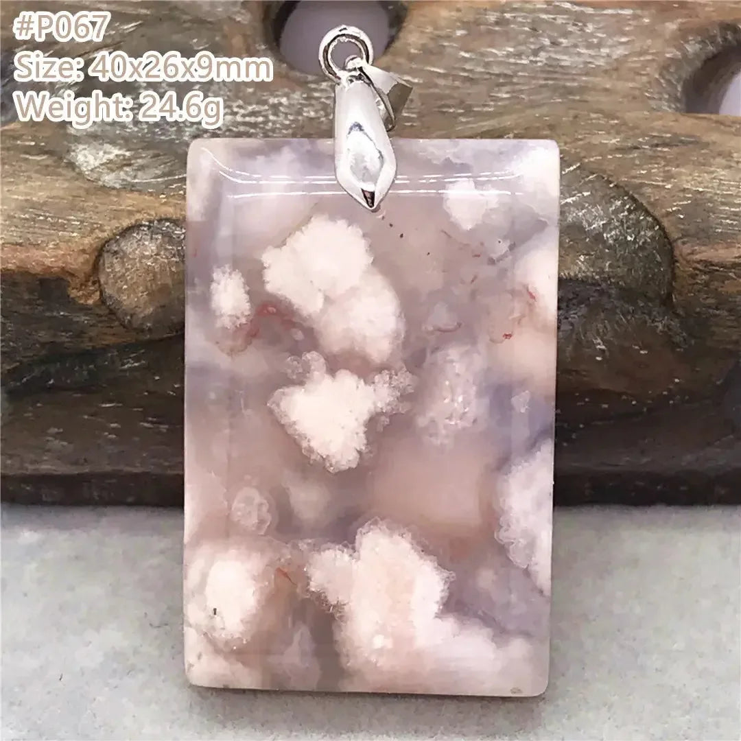 Natural Cherry Agate Crystal Pendant Jewelry For Women Lady Men Healing Love Luck Gift Water Drop Beads Silver Gemstone AAAAA - CRYSTALOIL