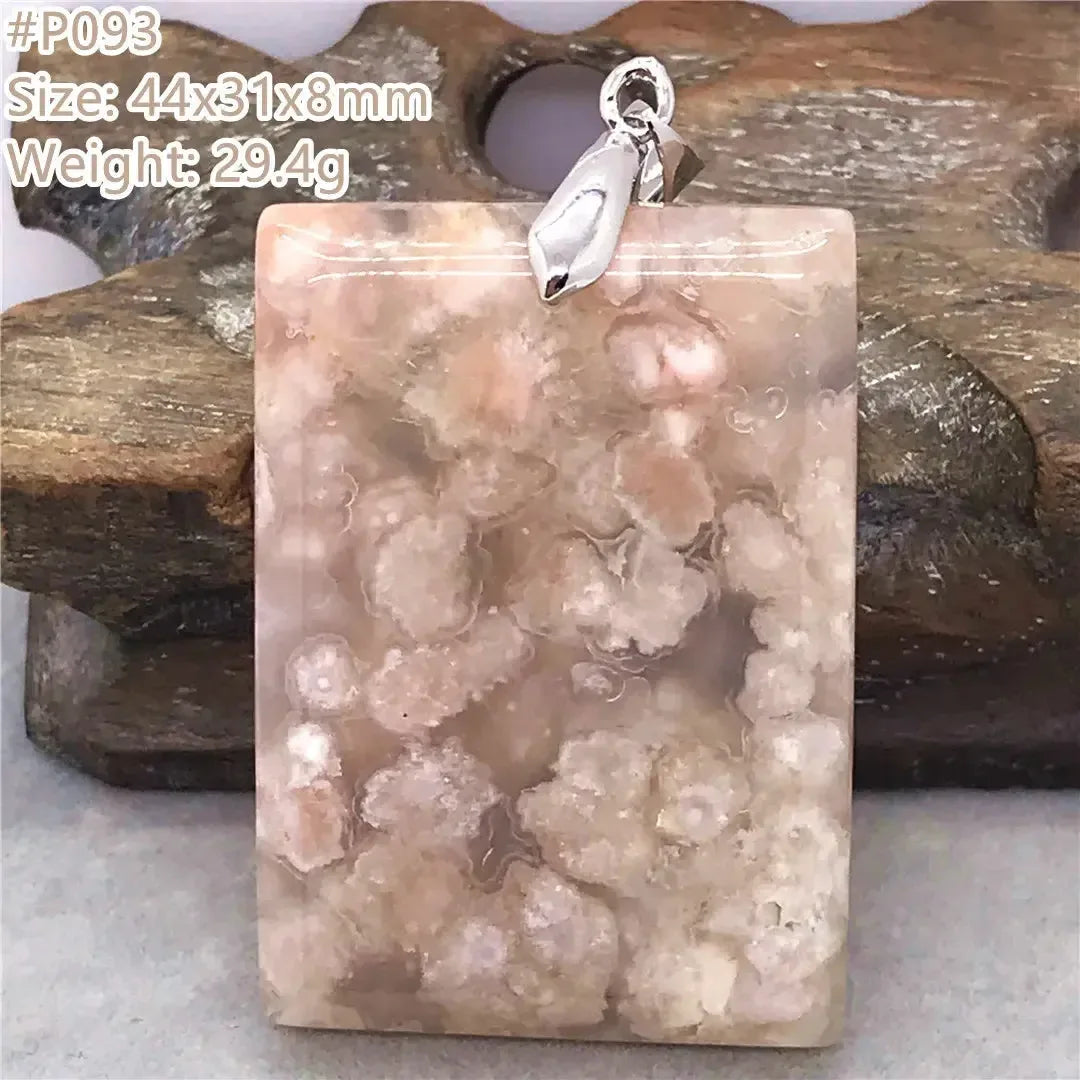 Natural Cherry Agate Crystal Pendant Jewelry For Women Lady Men Healing Love Luck Gift Water Drop Beads Silver Gemstone AAAAA - CRYSTALOIL