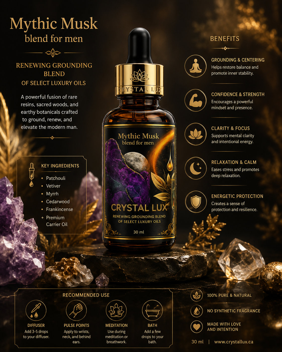 Box of 4 bottles Mythic Musk blend for men